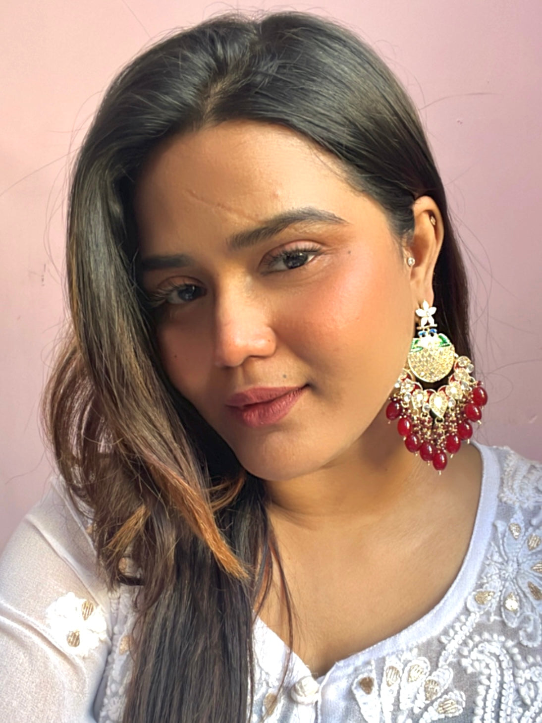 Maroon Saloni Designer Earrings