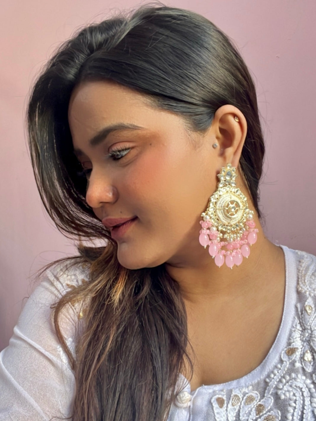 Baby Pink Tahira Designer Earrings