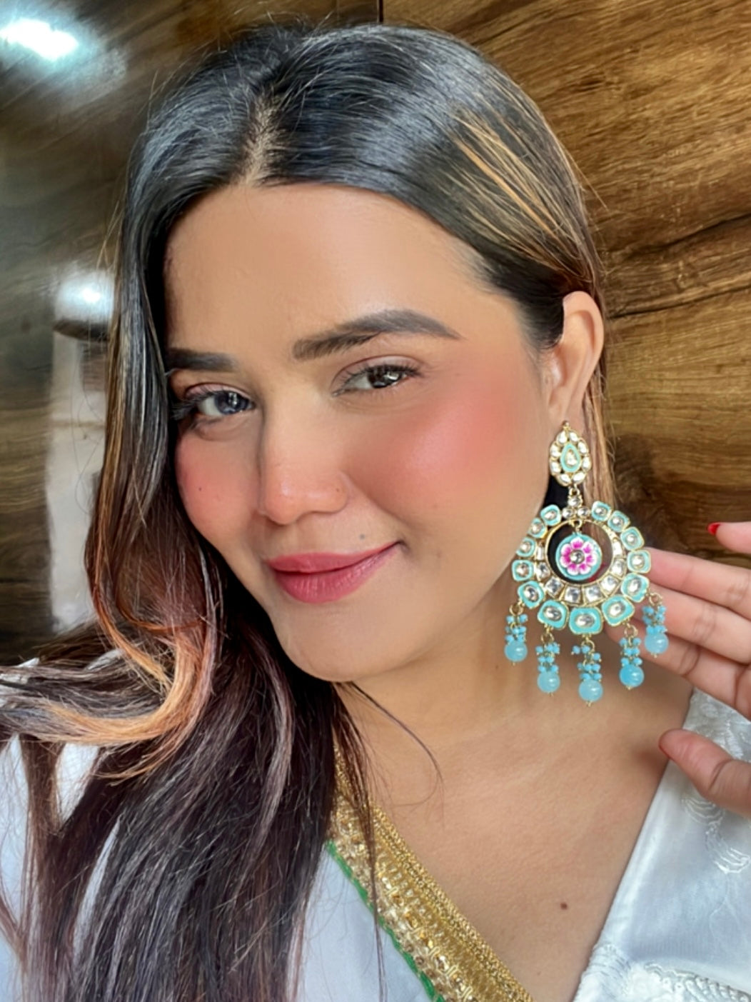 Turquoise Jalsa Designer Earrings