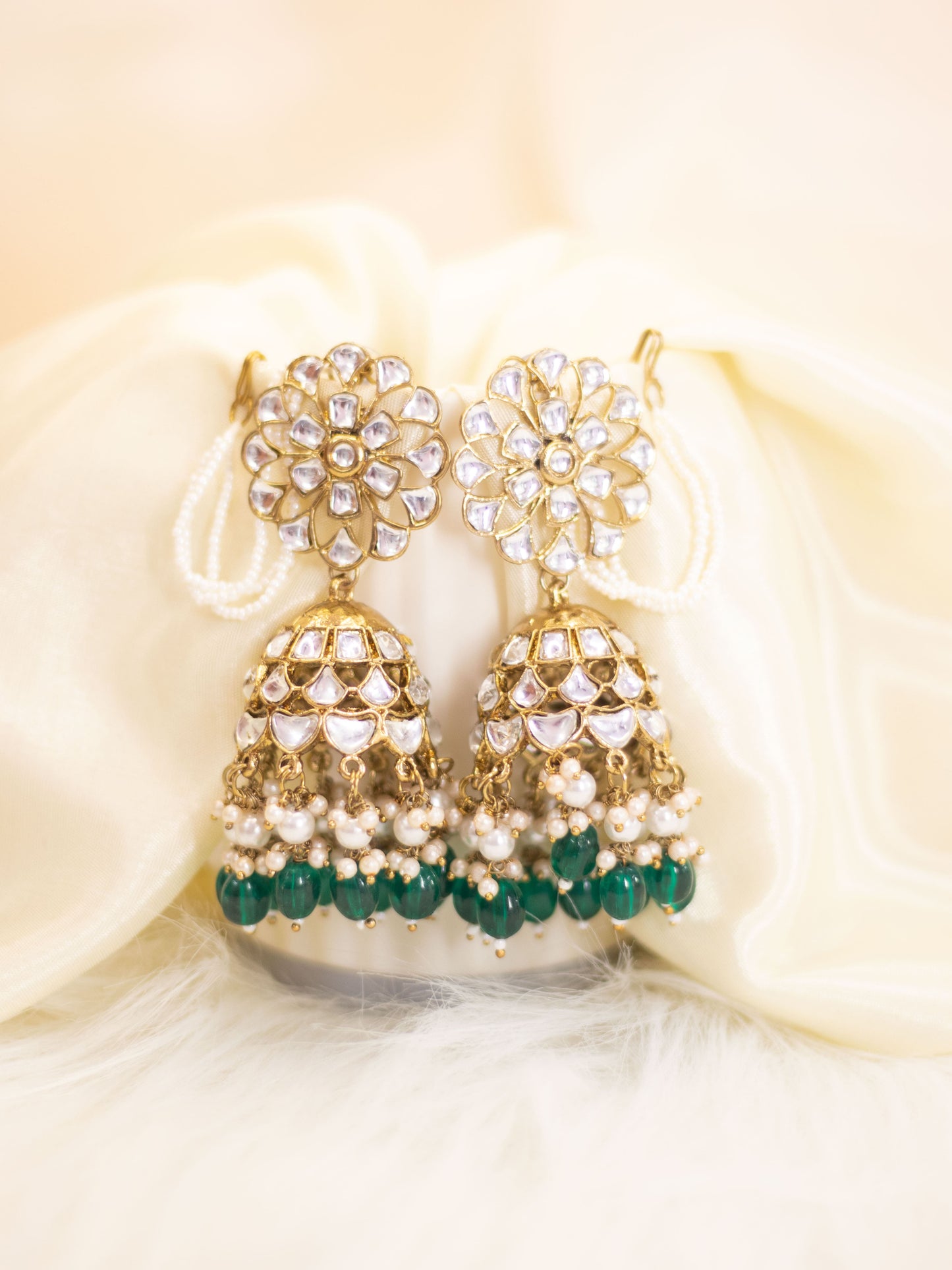 Green Jagrati Jhumkis