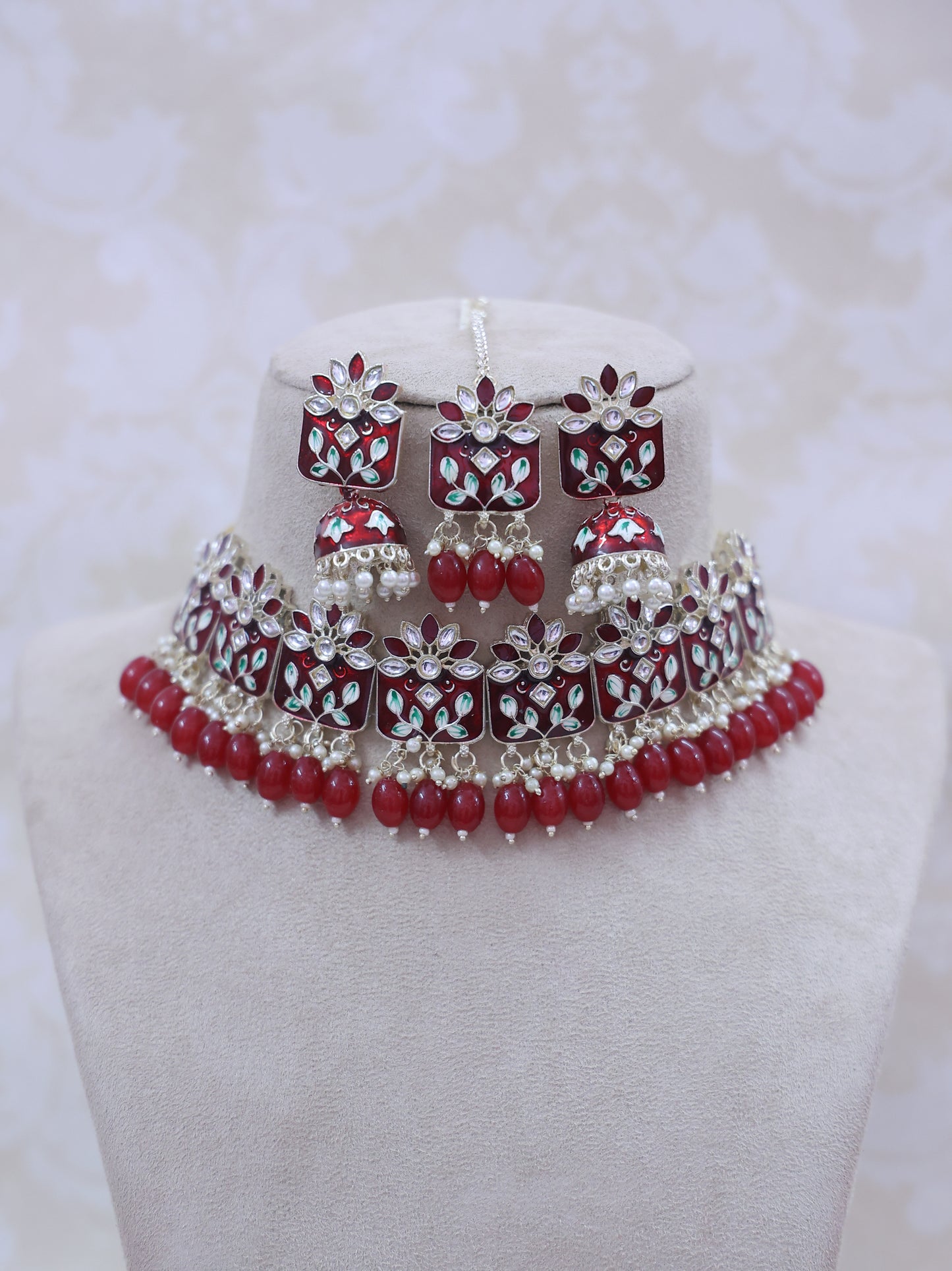 Red Jacki Necklace Set