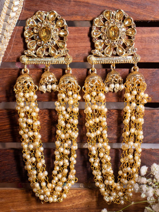 Golden Shravya Designer Earrings