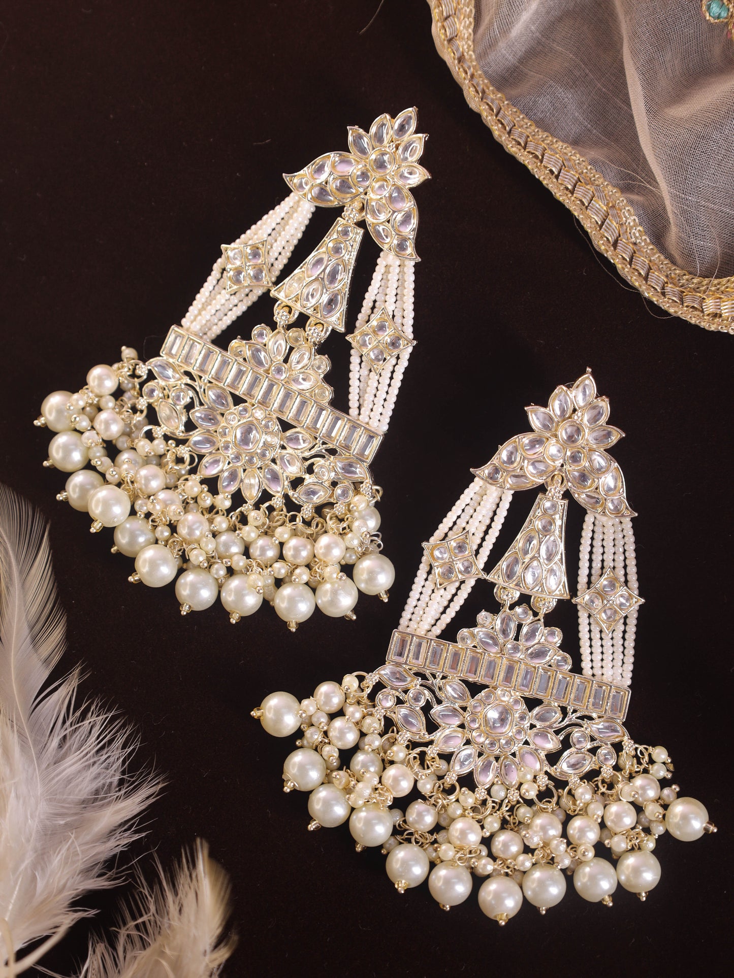 White Anaisha Designer Earrings