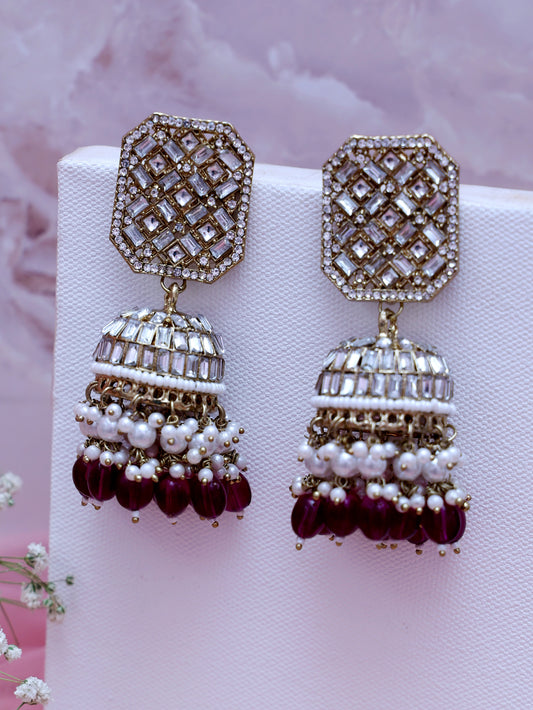 Purple Aaditri Jhumkis