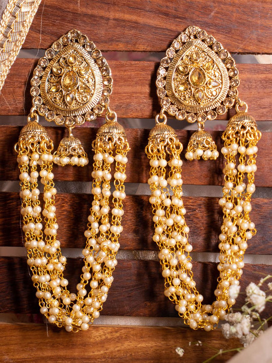 Golden Saloni Designer Earrings