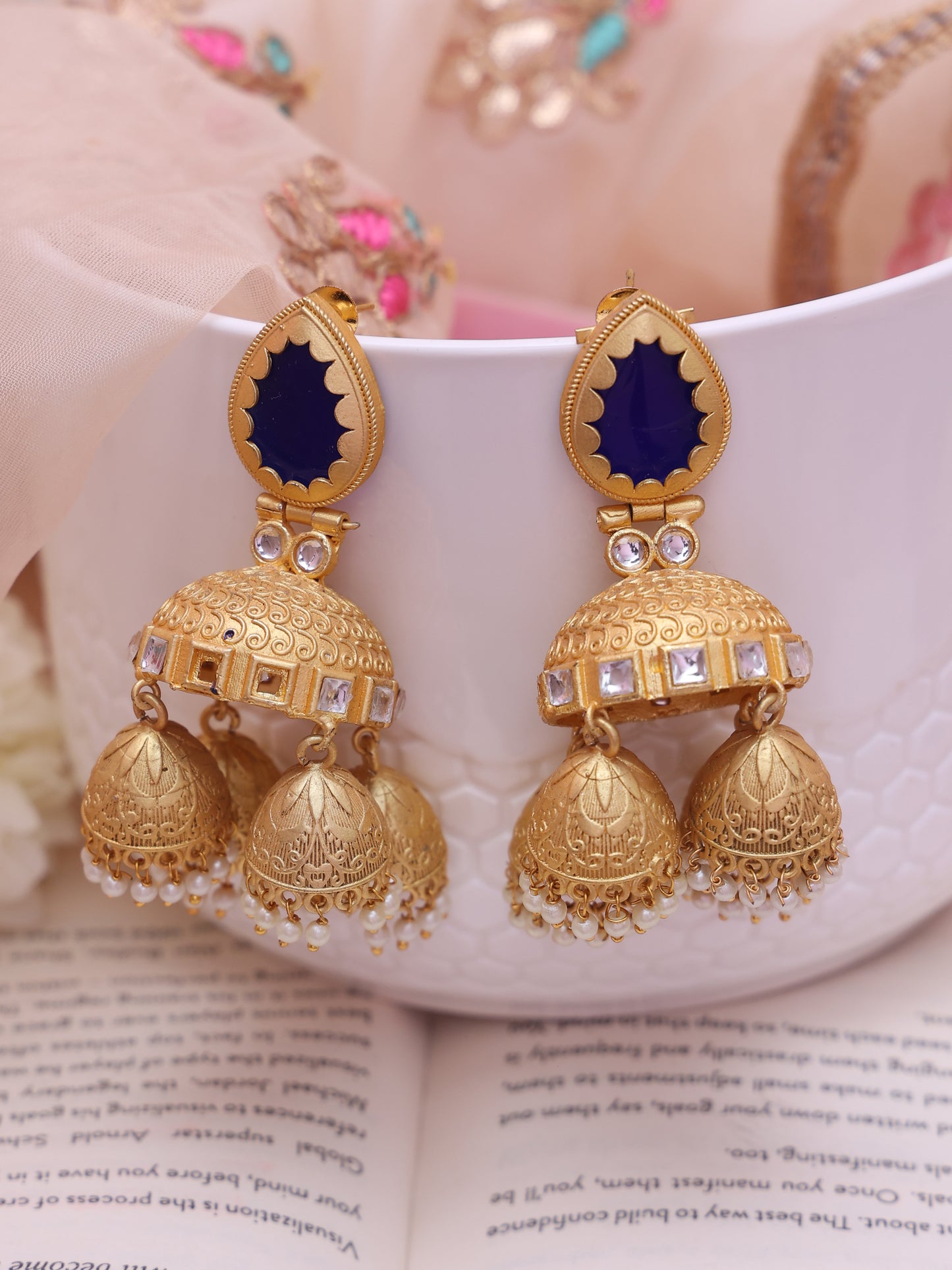 Blue Raagavi Jhumkis