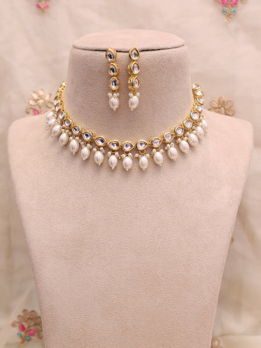 White Chhavi Necklace Set