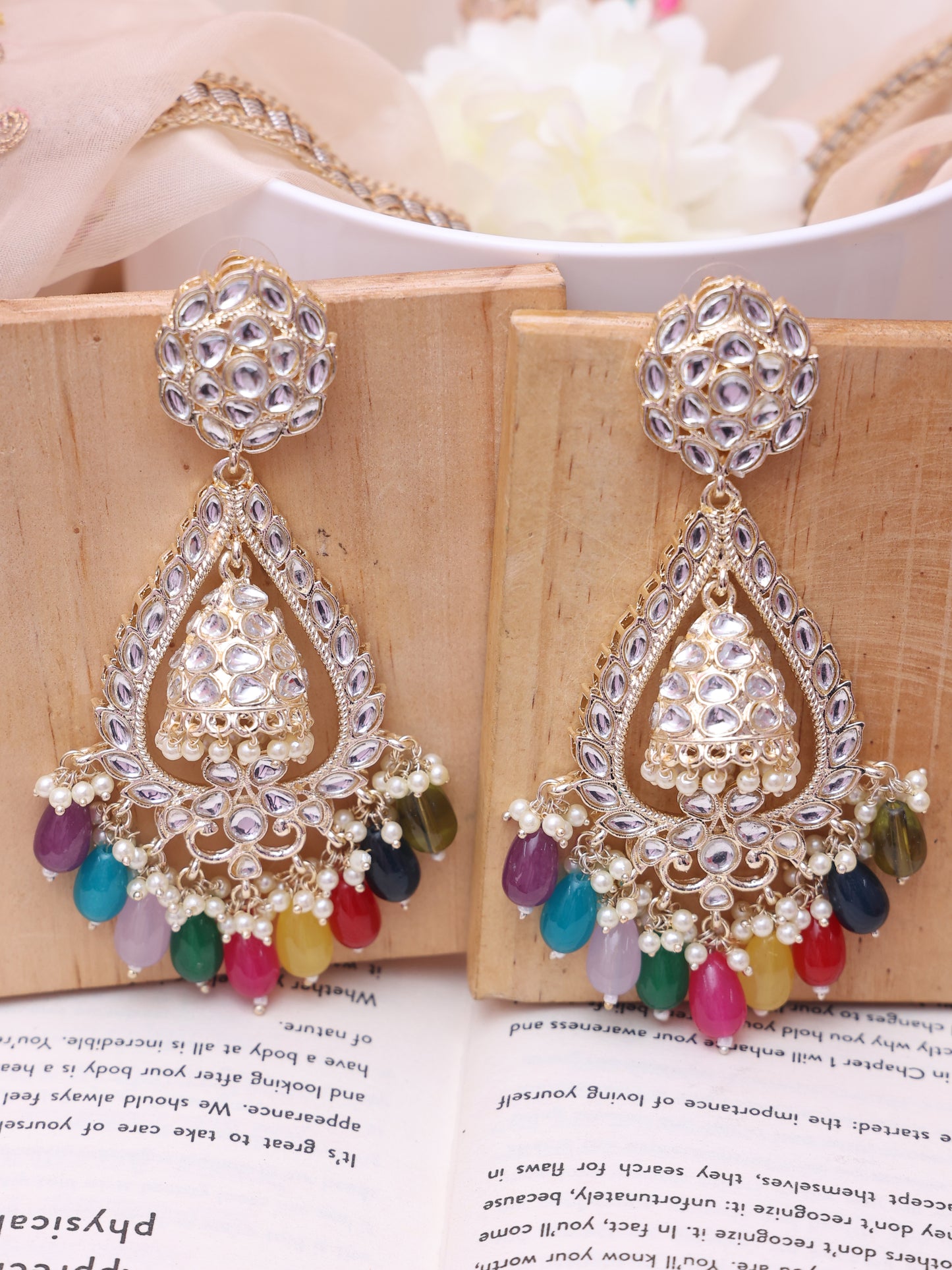 Multicolor Ubika Jhumkis