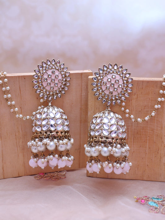 Baby Pink Soundarya Jhumkis`