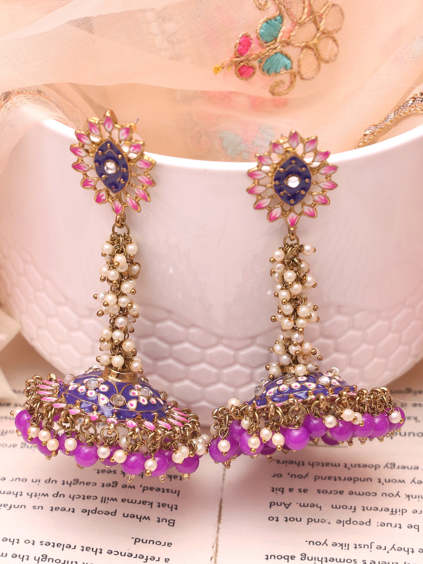Purple Jaya Jhumkis