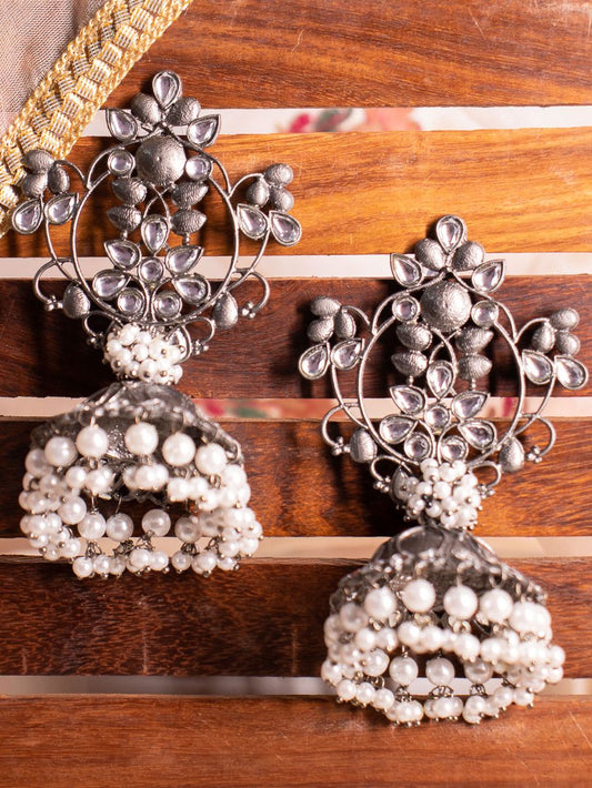 Aarvi Oxidized Jhumkis