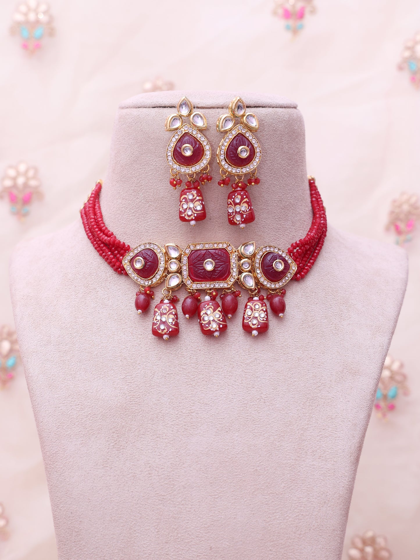 Red Faloni Necklace Set