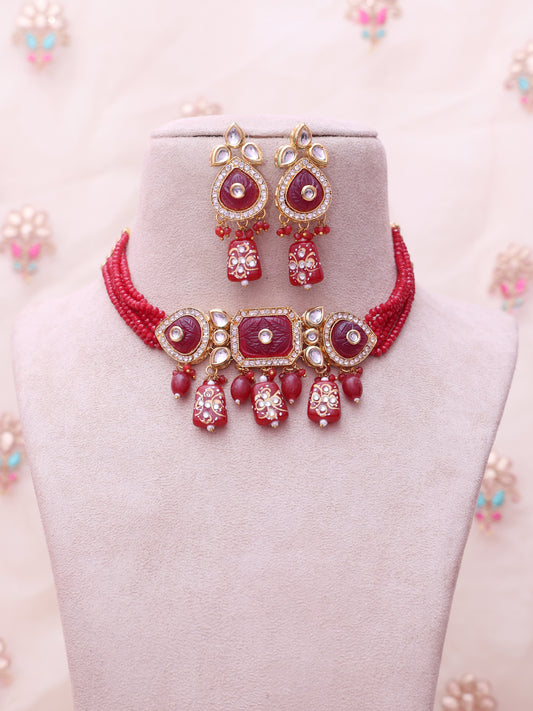 Red Faloni Necklace Set