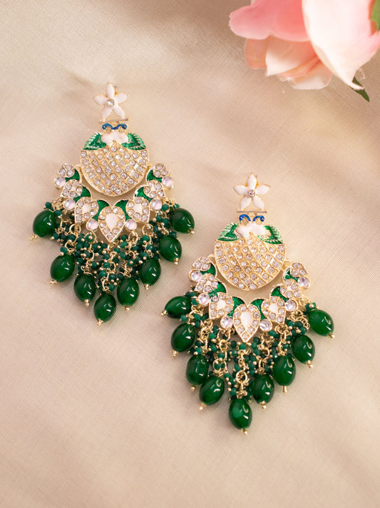 Emerald Green Saloni Designer Earrings