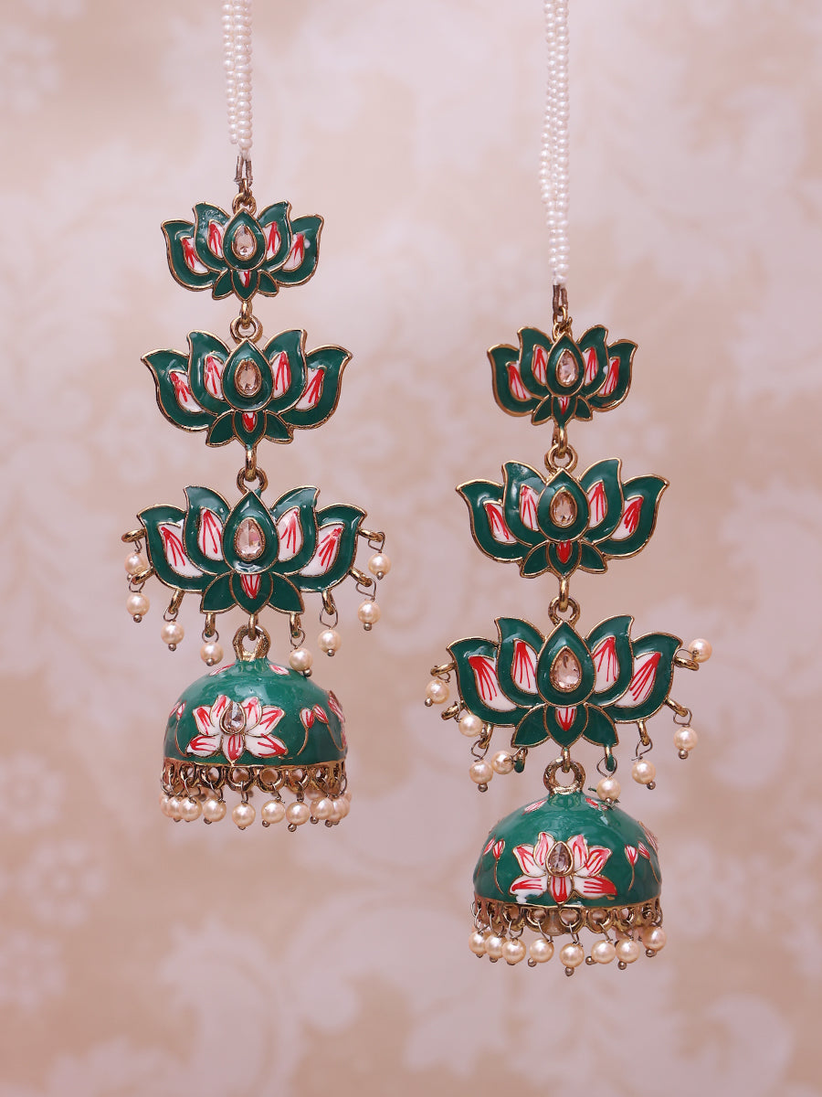 Emerald Green Kamali Jhumkis