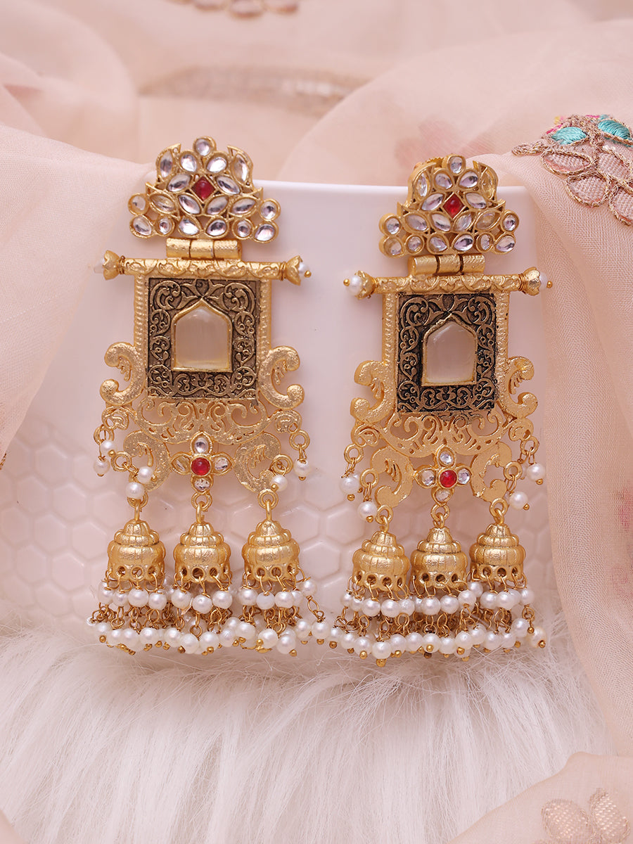 White Udyati Jhumkis