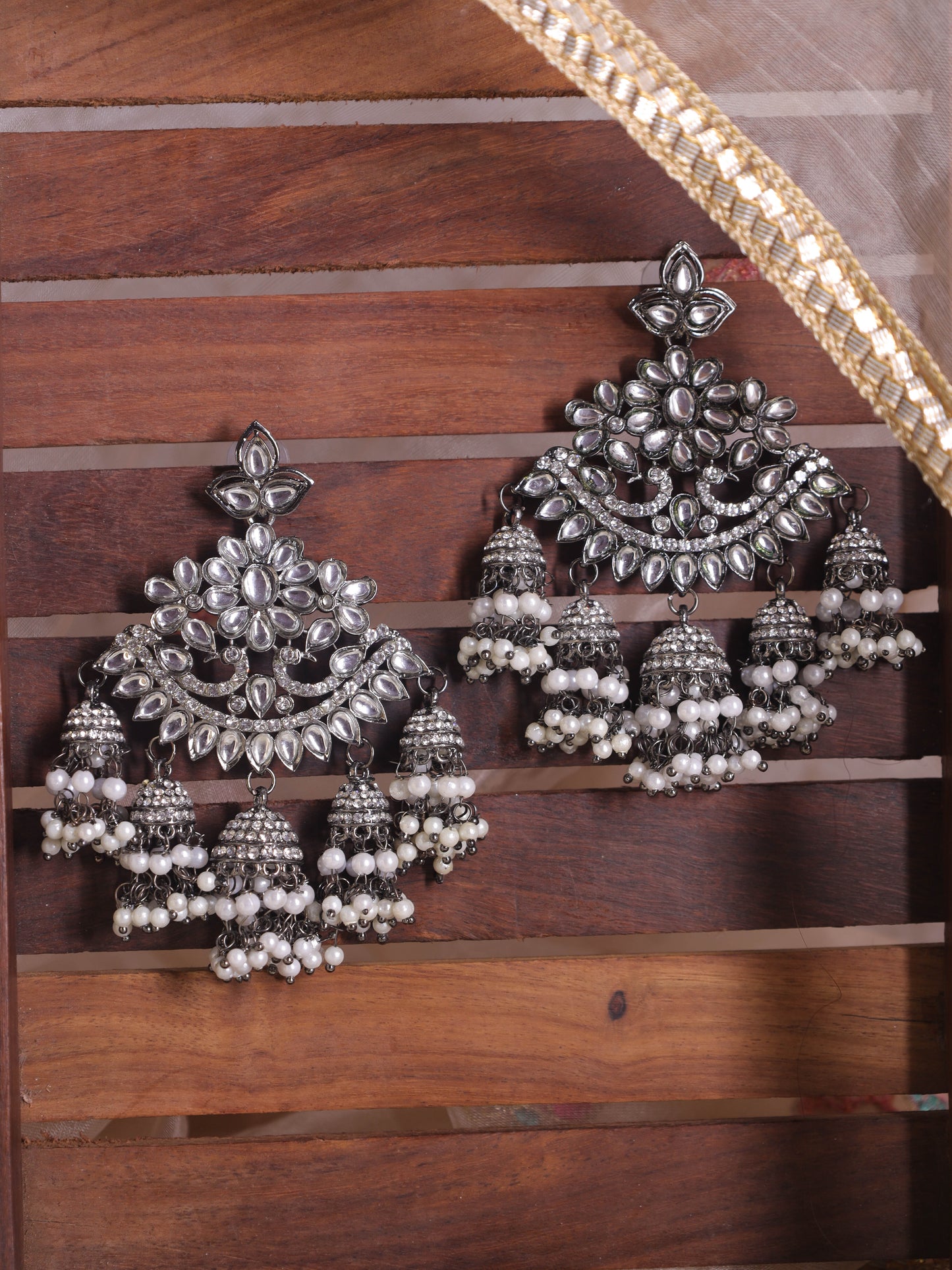 Silver Shrishti Jhumkis
