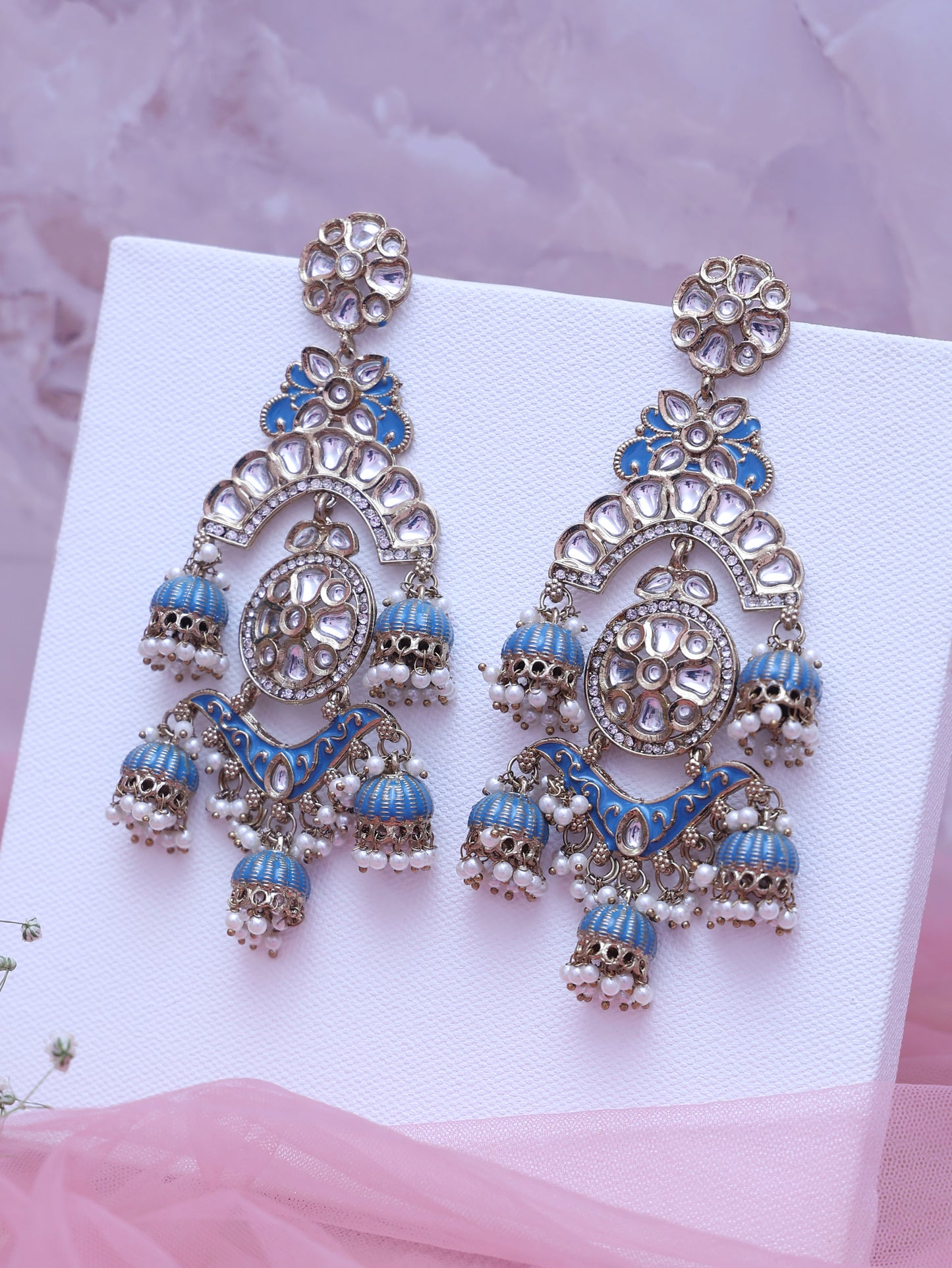 Blue Vaagai Jhumkis