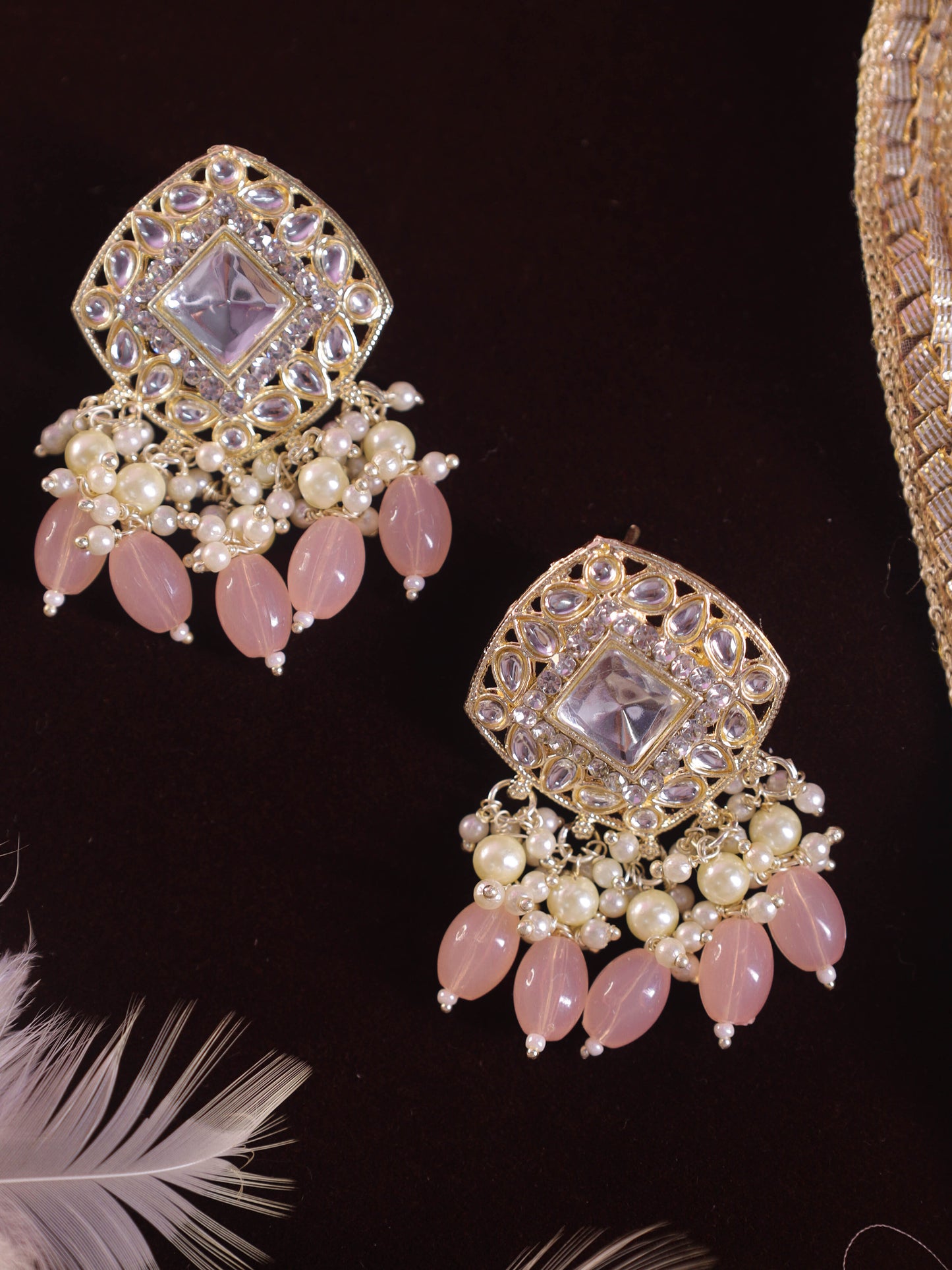 Baby Pink Harsha Jhumkis