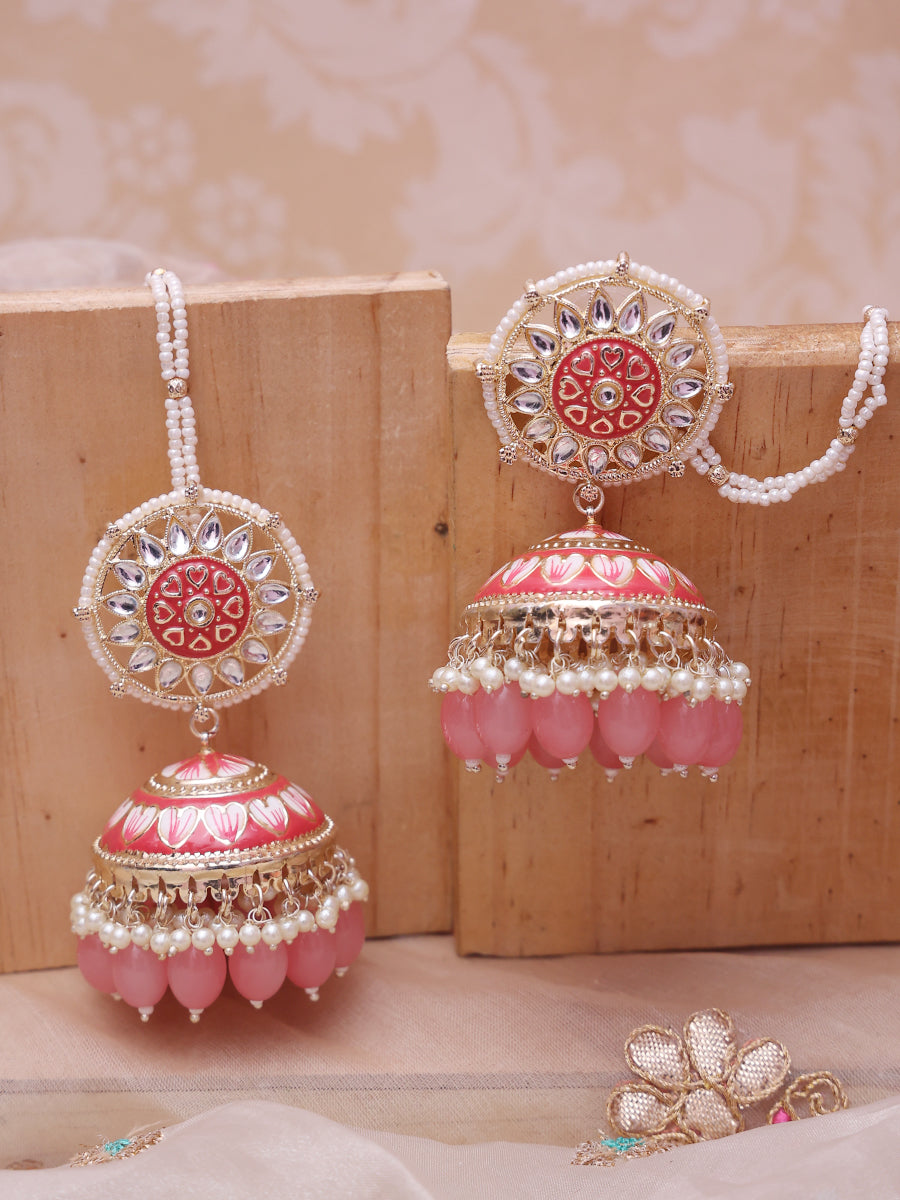 Pink Gaurika Jhumkis