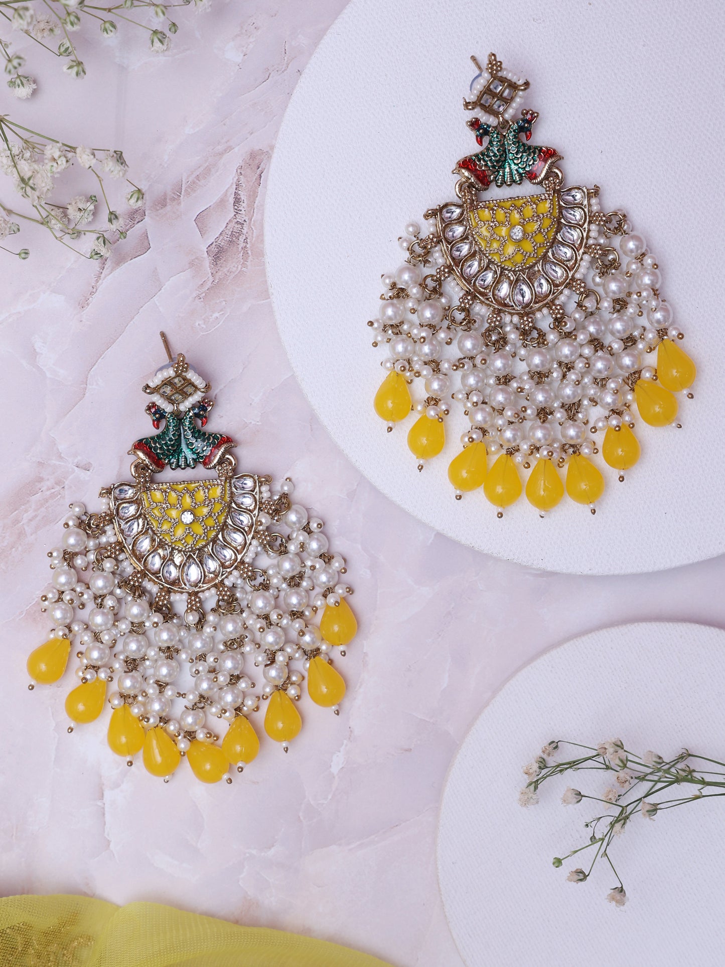 Yellow Jaba Designer Earrings