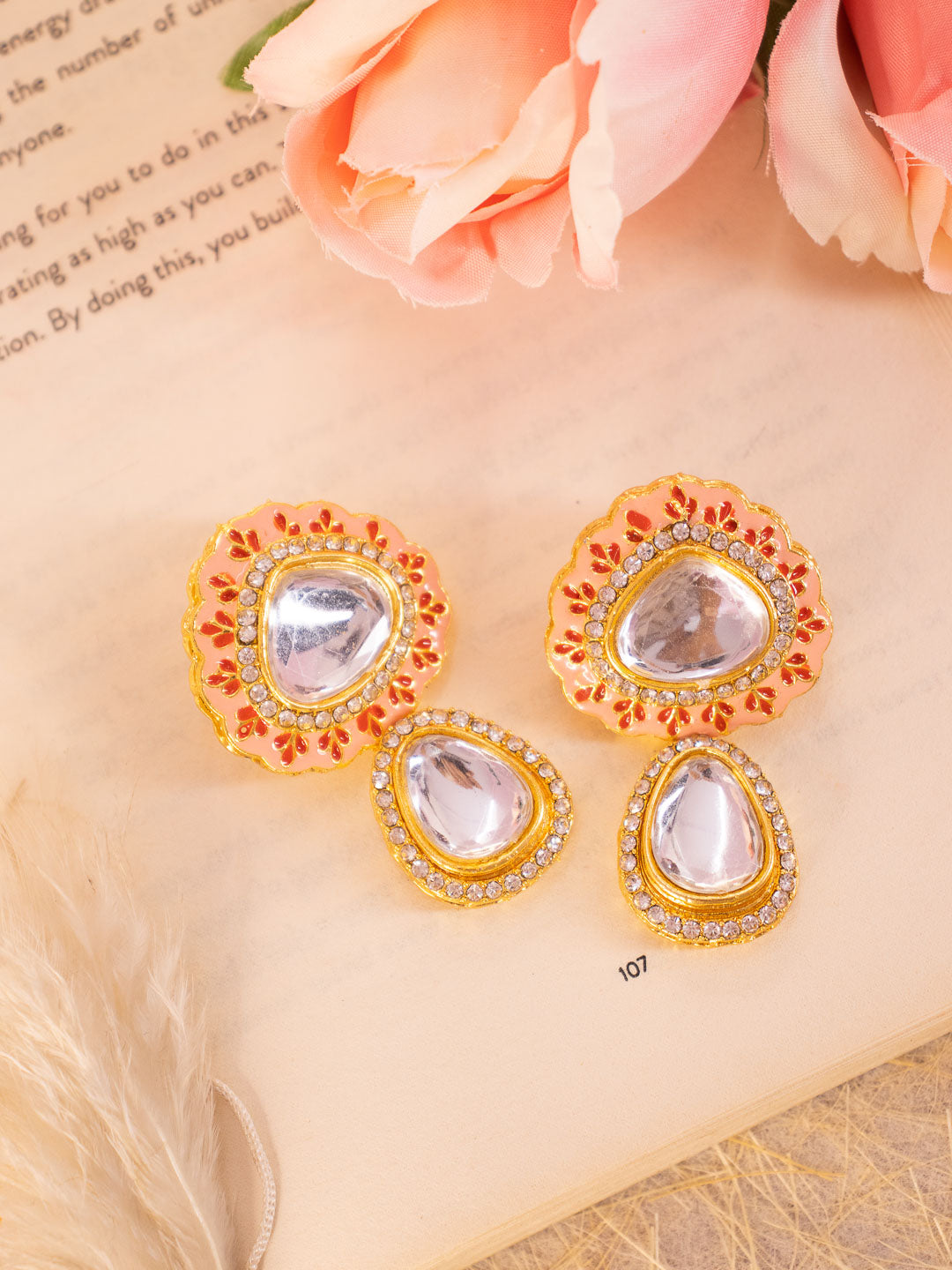 Peach Aatia Earrings