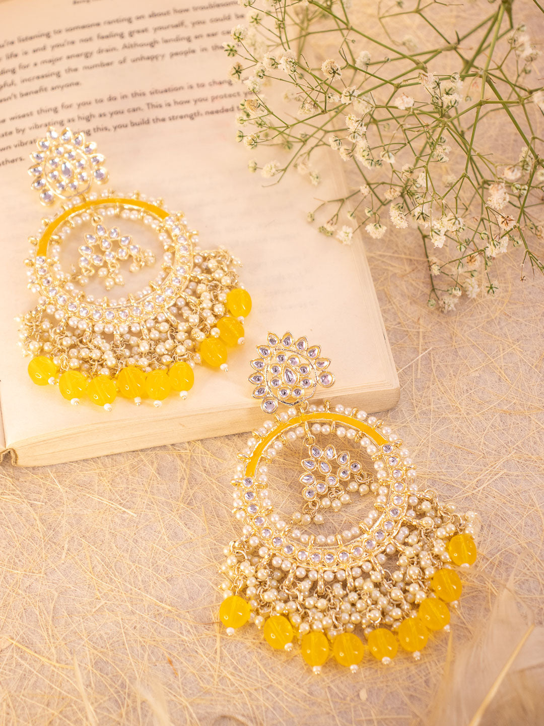 Yellow Afroza Chandbalis