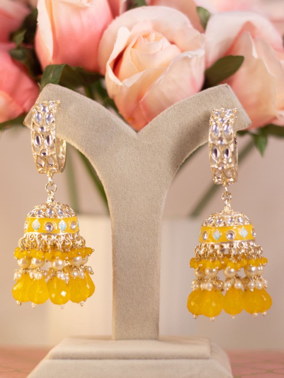 Yellow Tanya Jhumkis