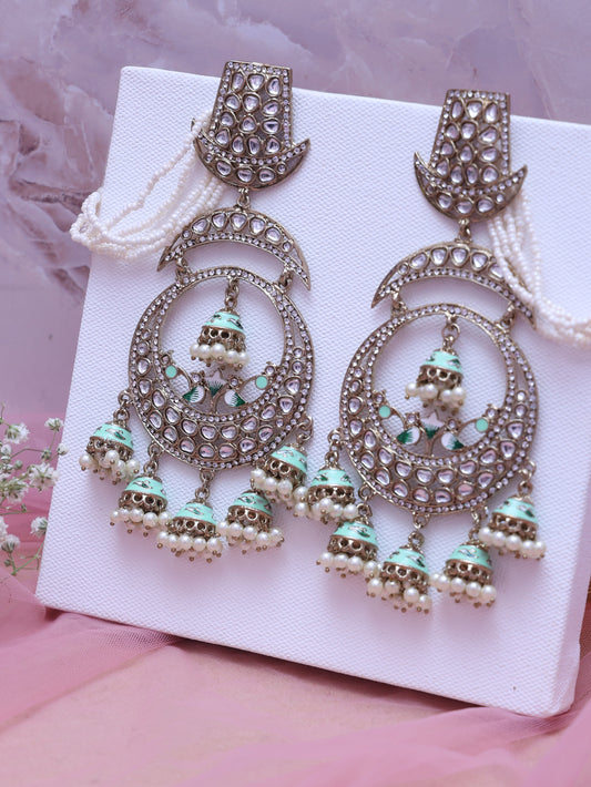 Mint Green Zahira Jhumkis