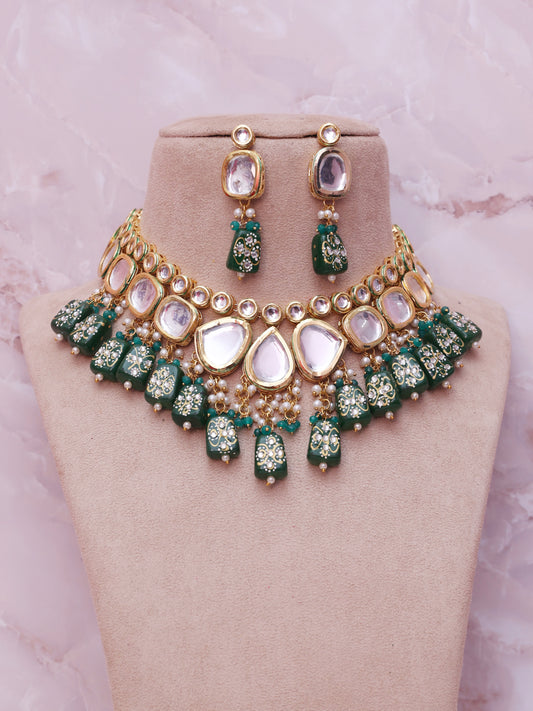 Emerald Padma Necklace Set