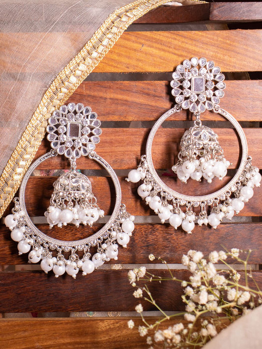 White Kajol Jhumkis