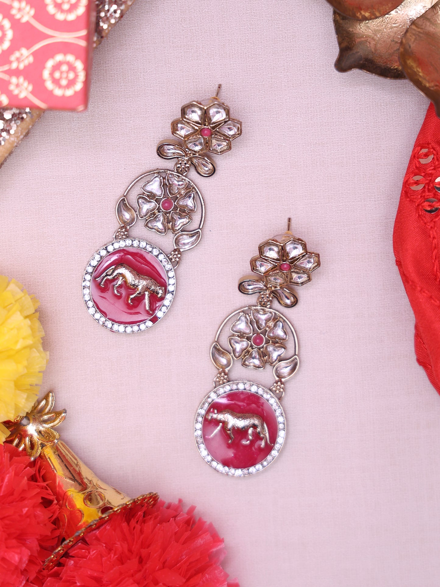 Rani Cheetah Designer Earrings