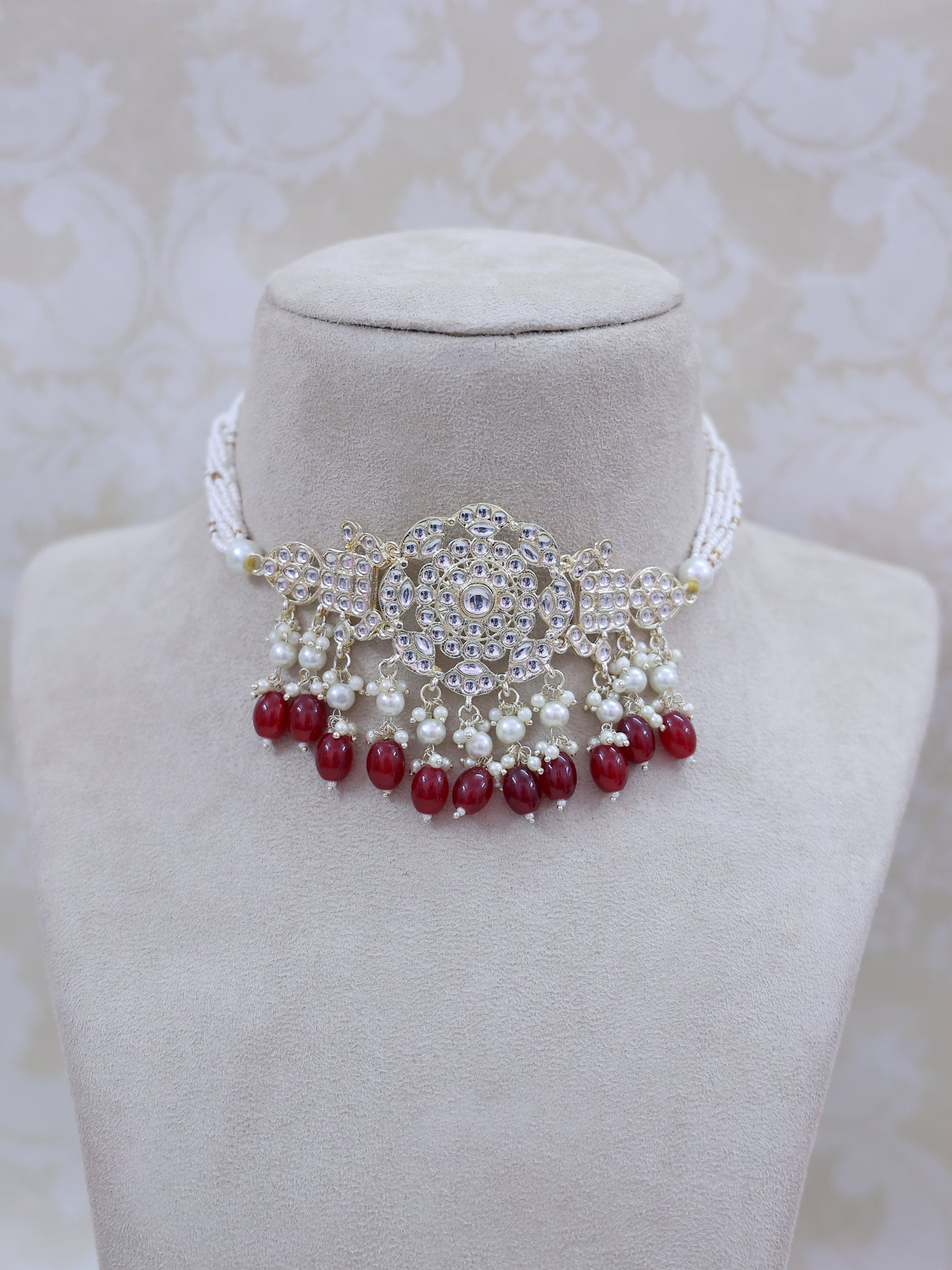 Red Zehna Necklace Set