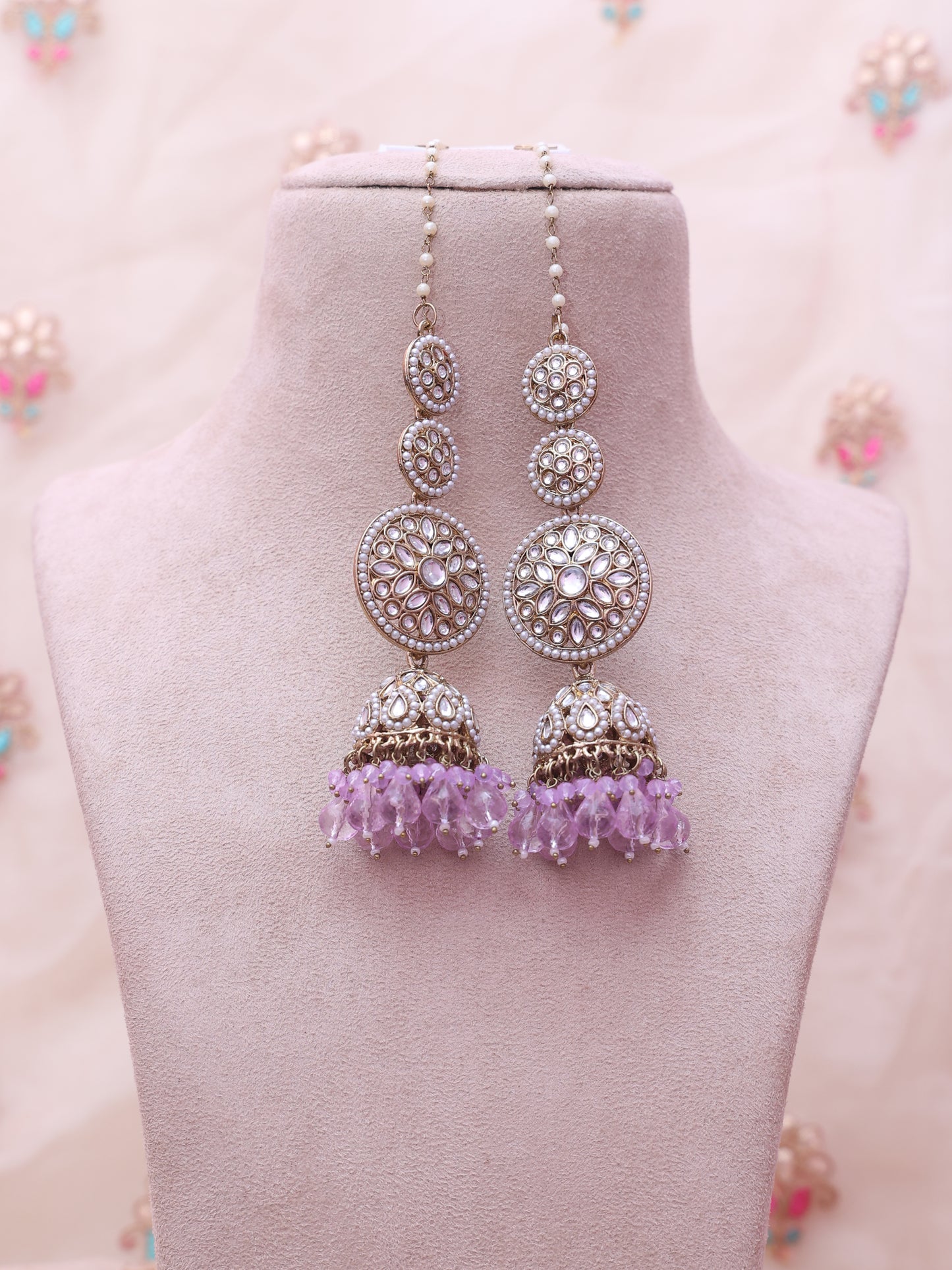 Lilac Mehtab Jhumkis