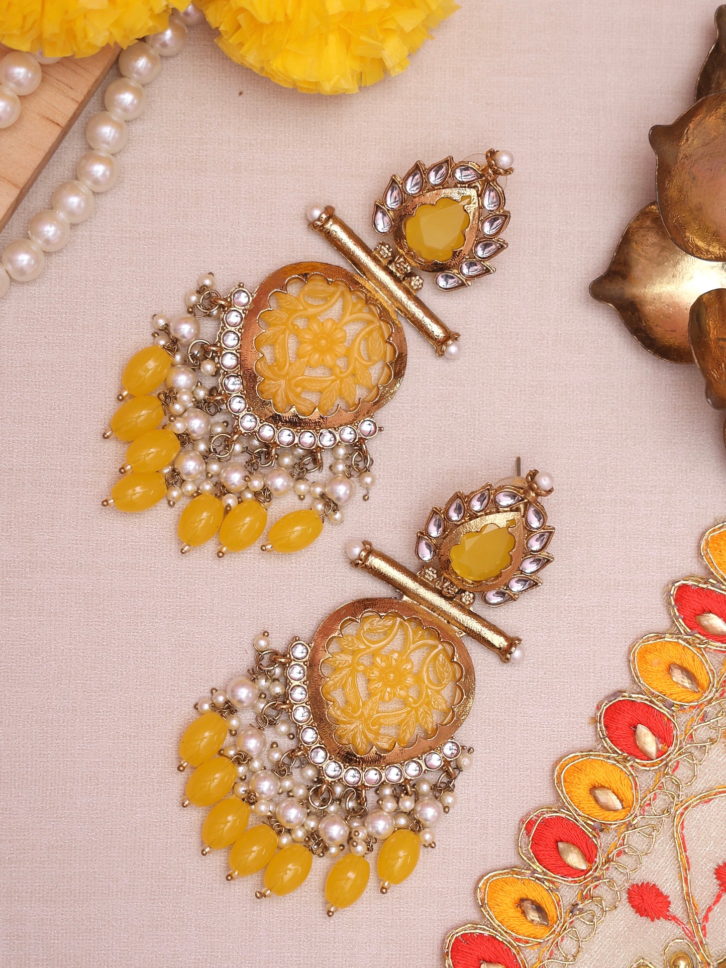 Yellow Nysa Designer Earrings