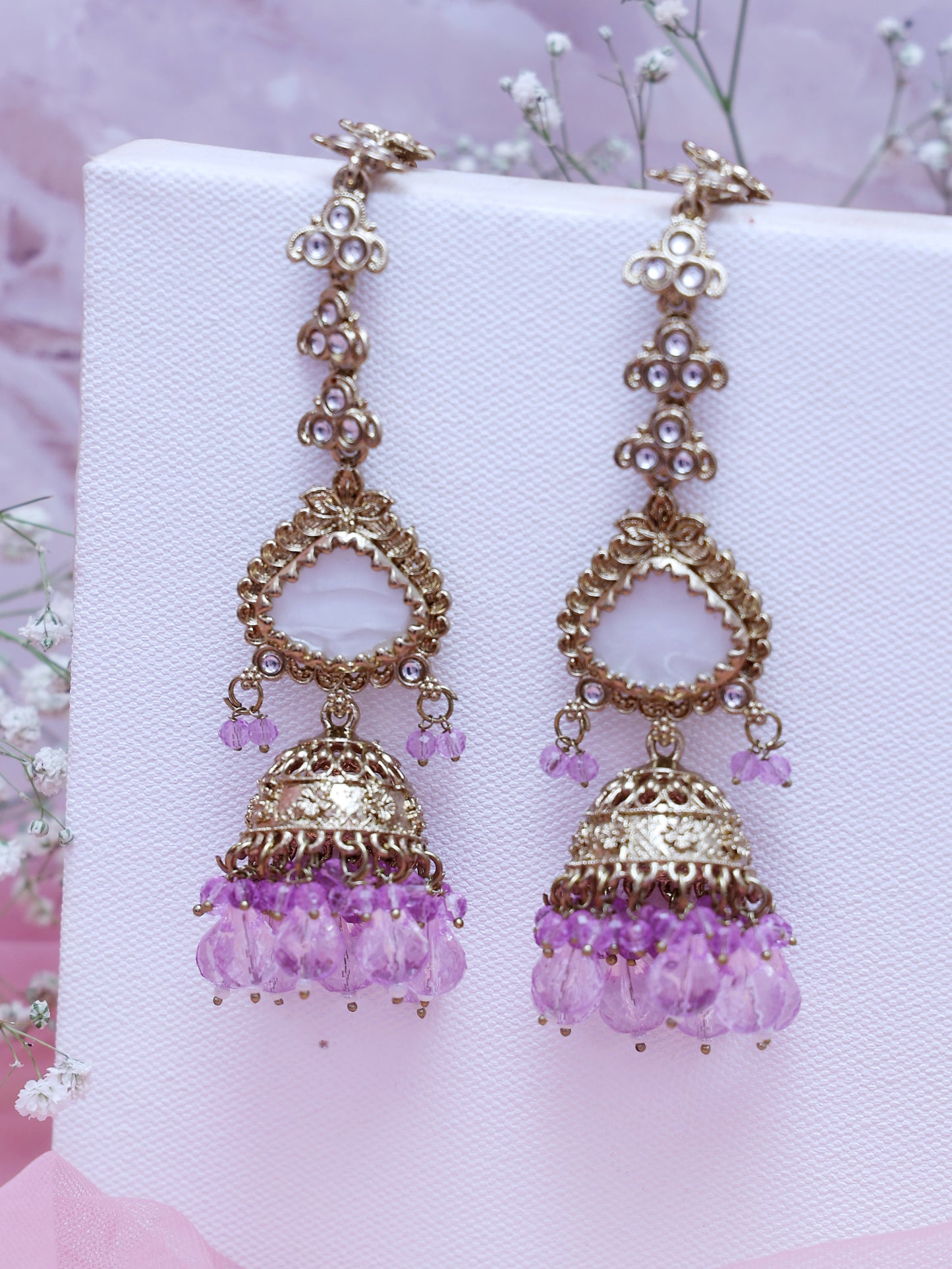 Lilac Fahima Jhumkis