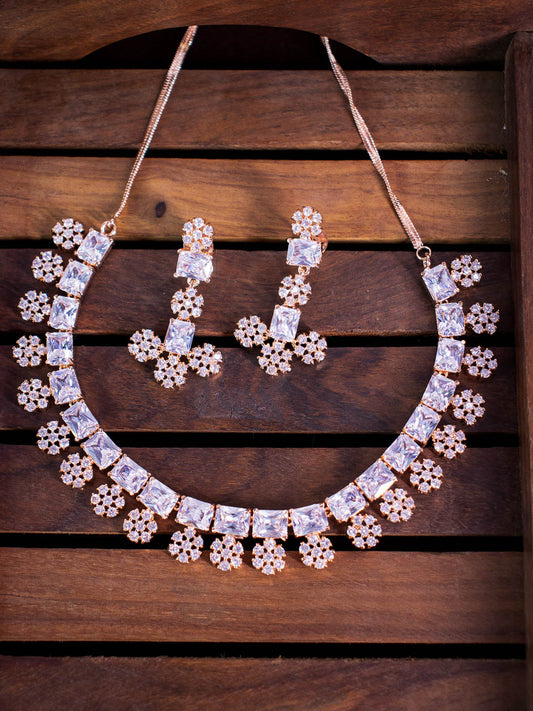 Rosegold Bailey AD Necklace Set