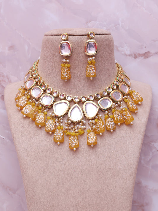 Yellow Padma Necklace Set