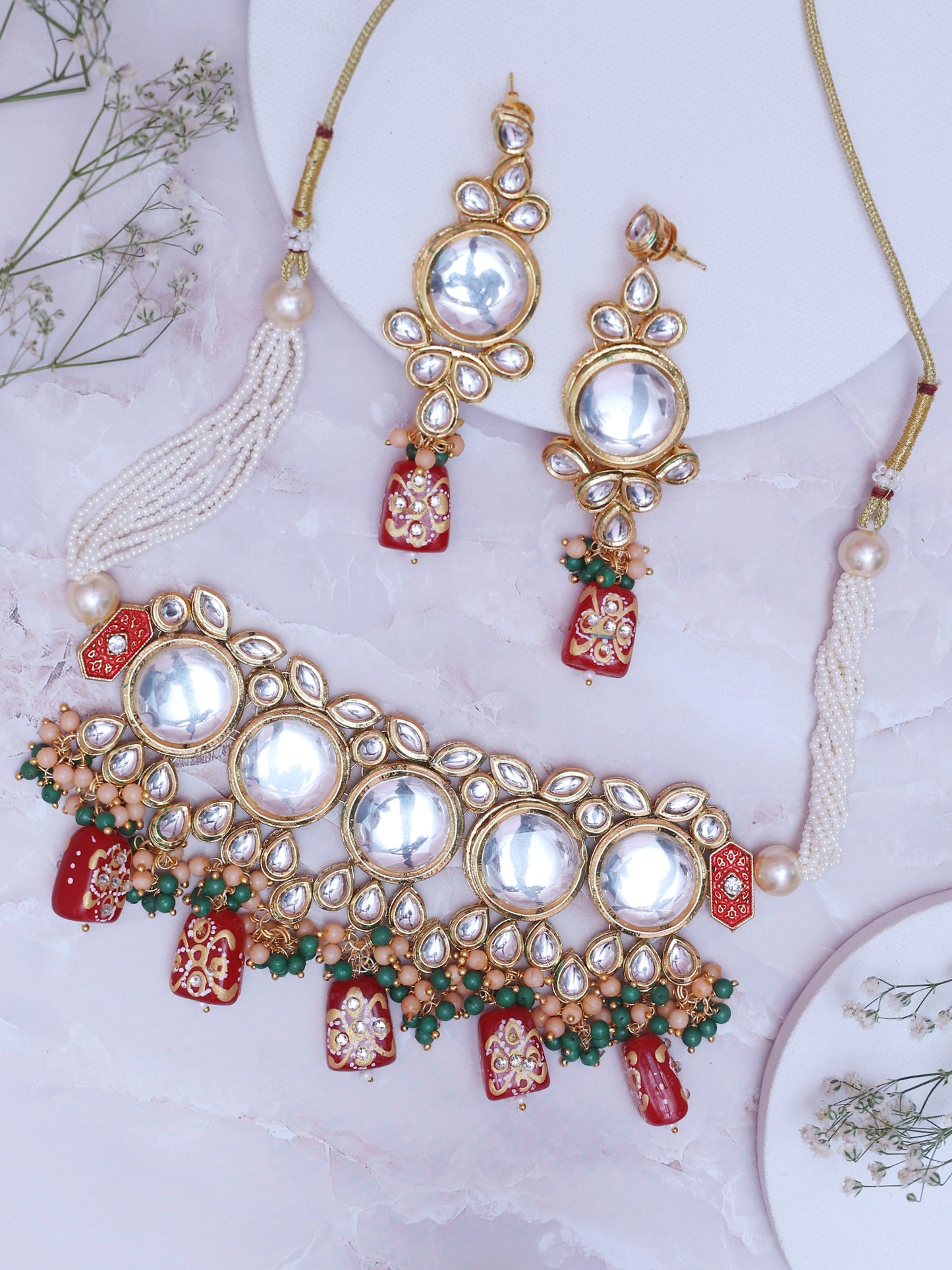 Red Babina Necklace Set