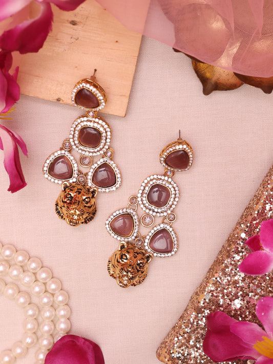 Maroon Sherni Designer Earrings