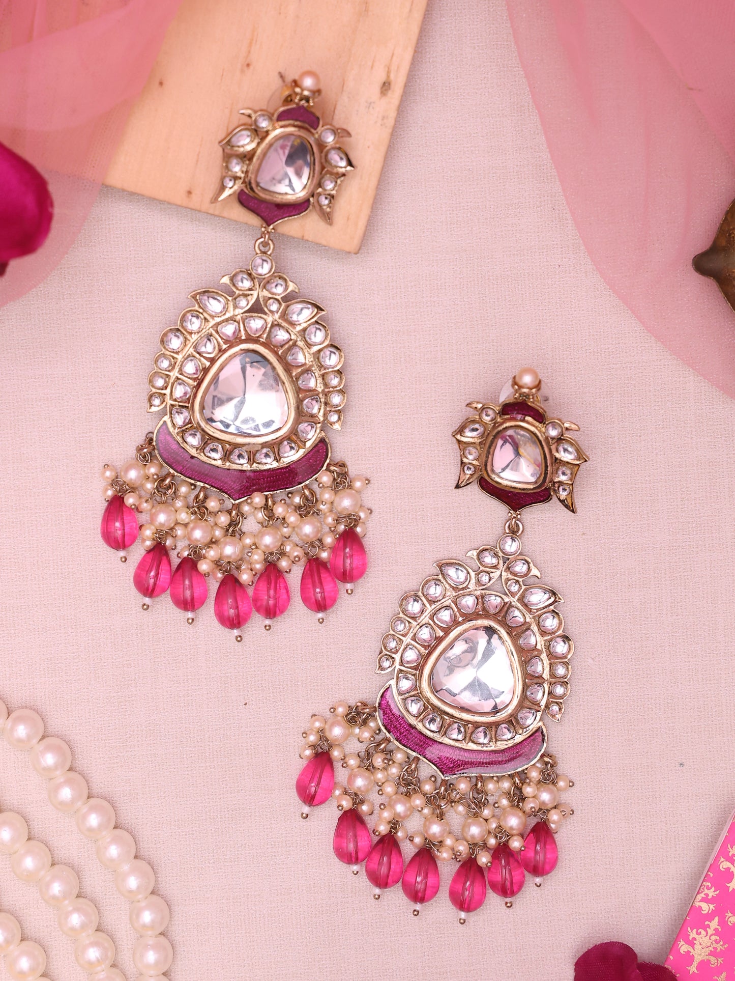 Pink Netra Designer Earrings