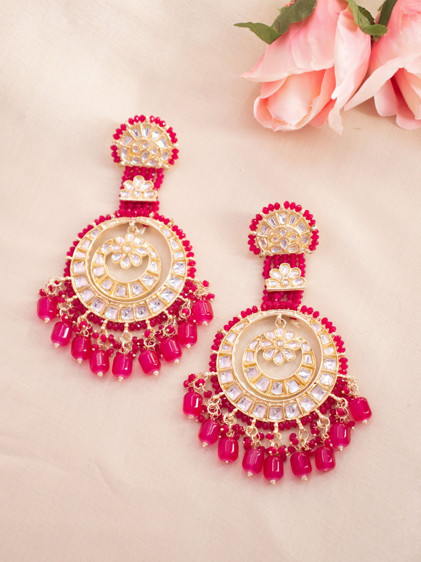 Pink Amulya Designer Earrings