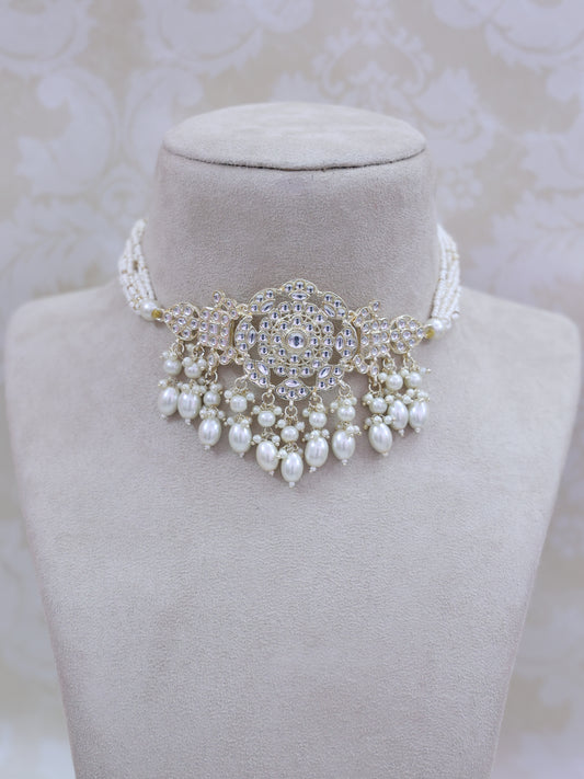 White Zehna Necklace Set