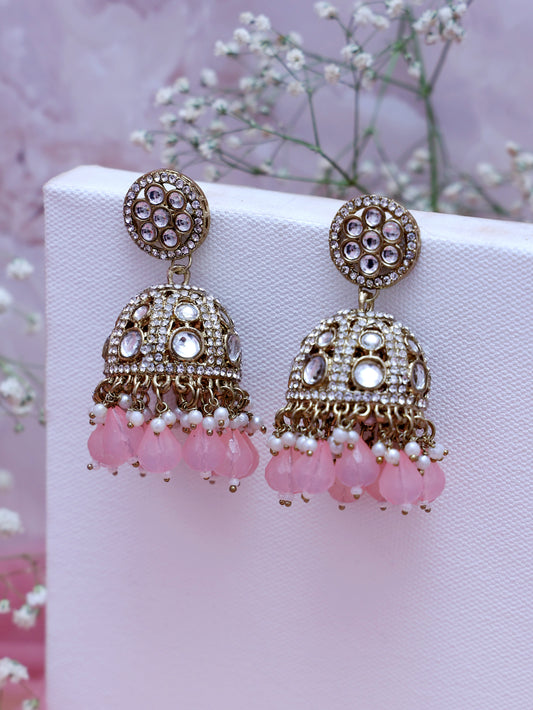 Baby Pink Daivi Jhumkis