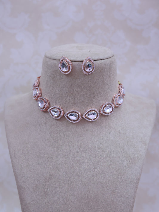 Rosegold Layla AD Polki Set