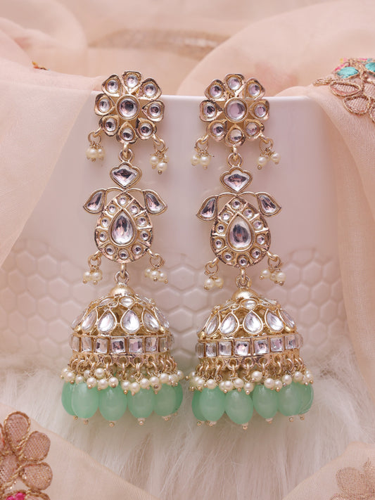 Mint Green Adweta Jhumkis