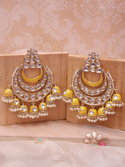 Yellow Chandini Jhumkis