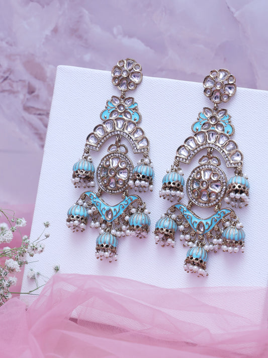 Turquoise Vaagai Jhumkis