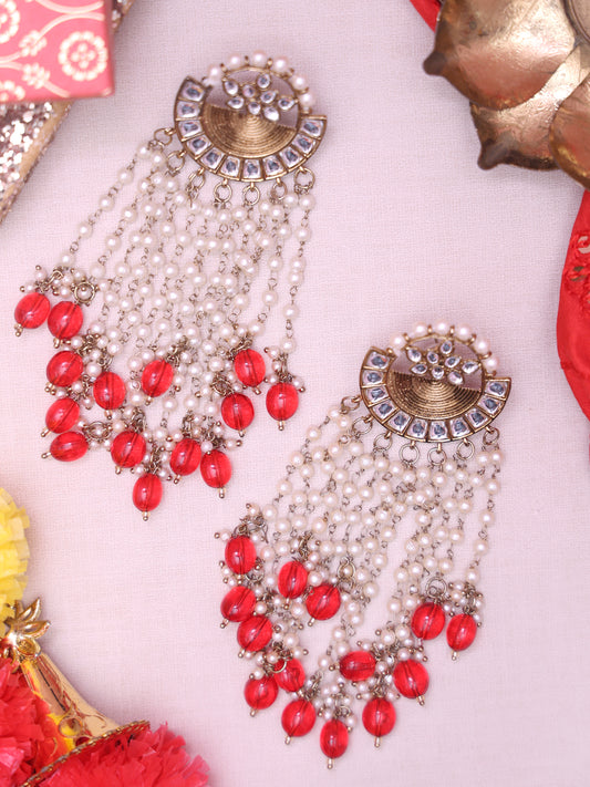 Red Gurmeet Designer Earrings