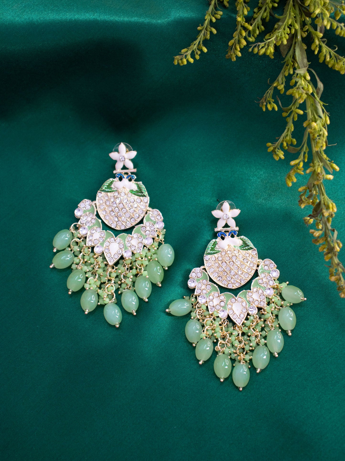 Mint Green Saloni Designer Earrings